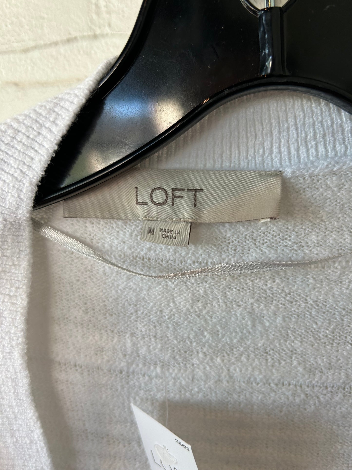 Sweater Cardigan By Loft In White, Size: M