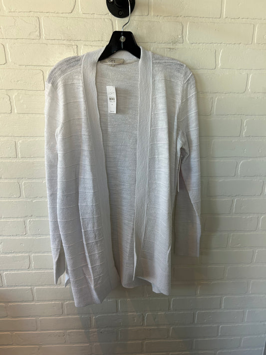 Sweater Cardigan By Loft In White, Size: M