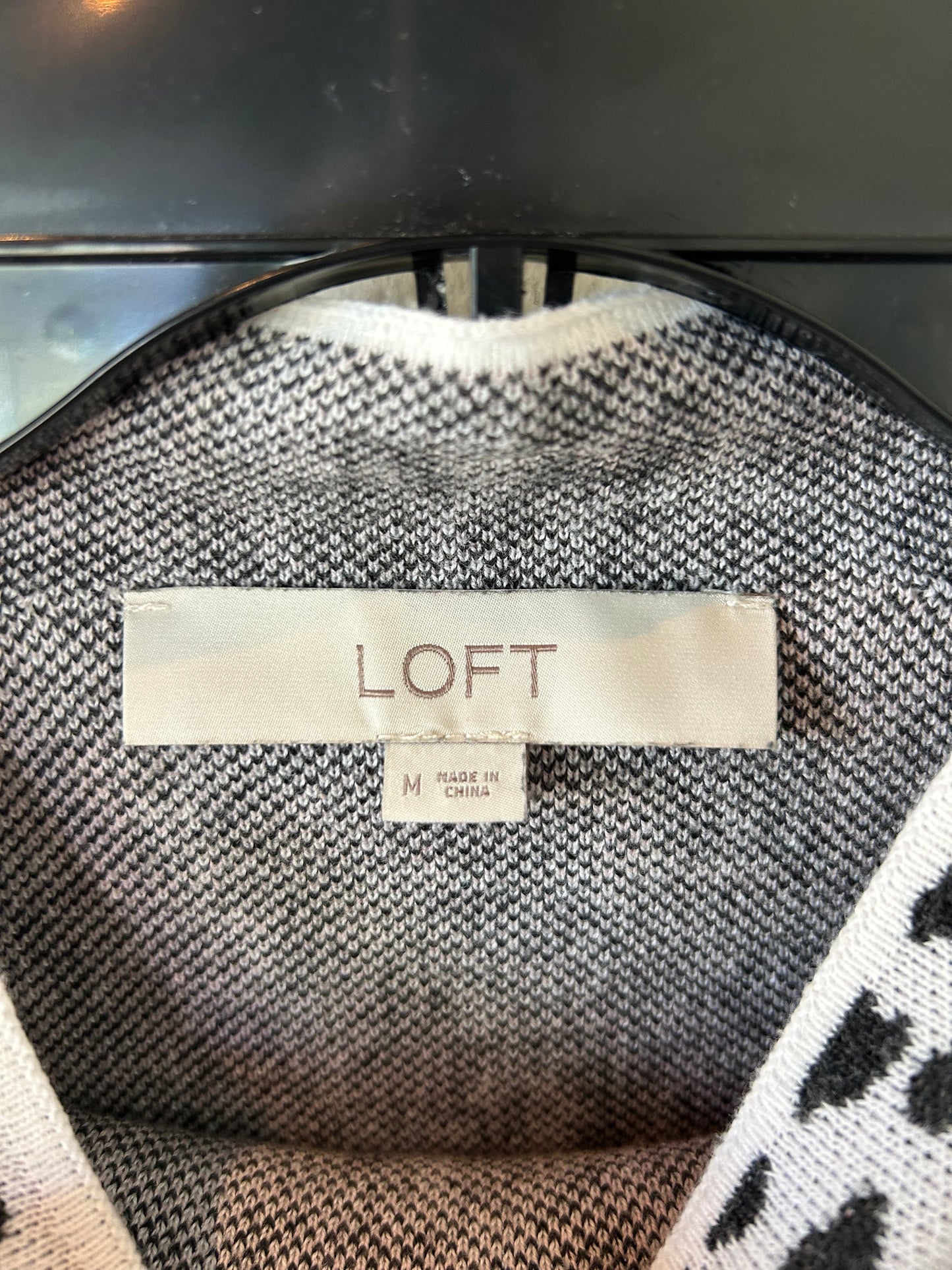 Sweater By Loft In Black & White, Size: M