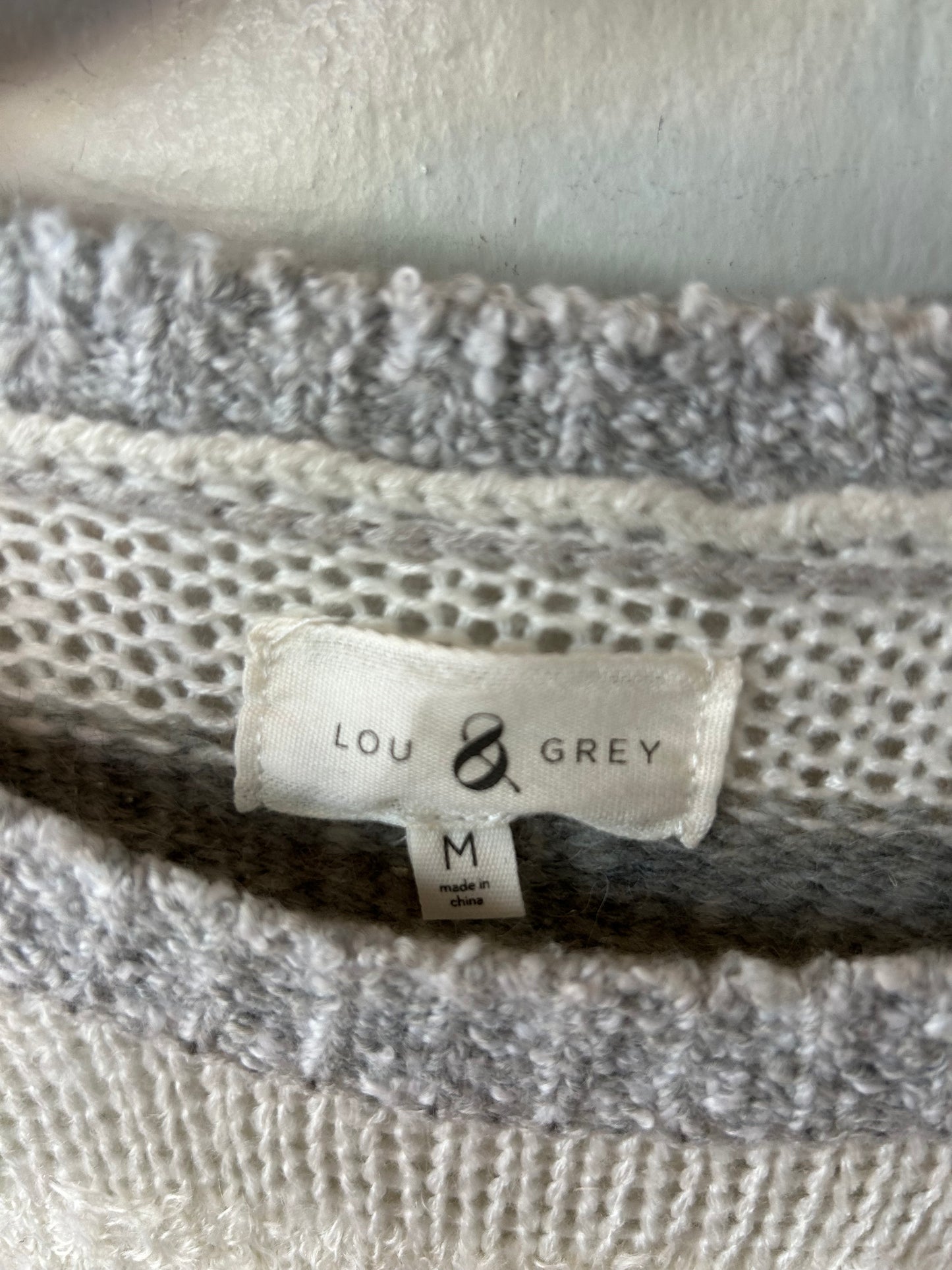 Sweater By Lou And Grey In Cream & Grey, Size: M