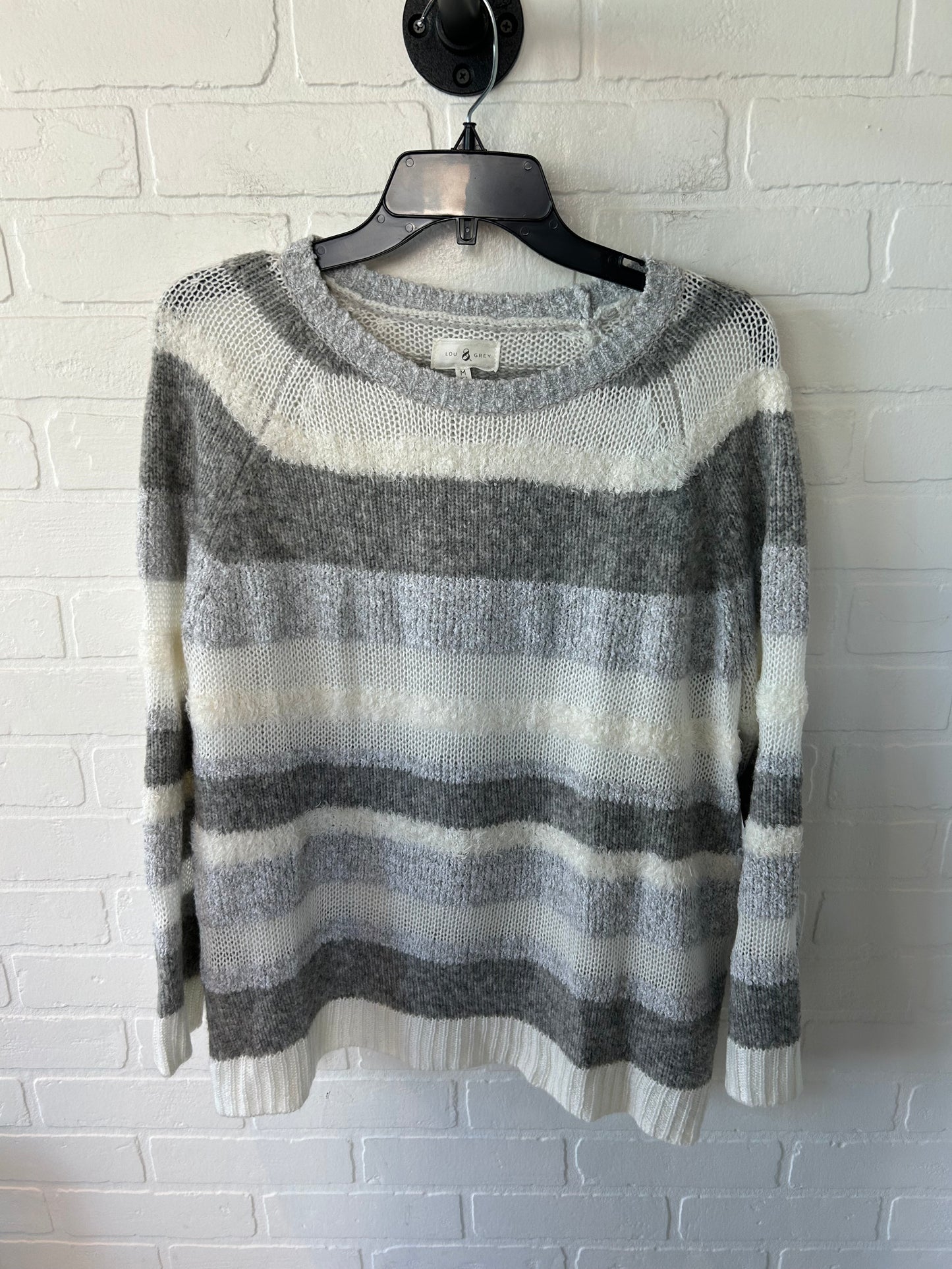 Sweater By Lou And Grey In Cream & Grey, Size: M