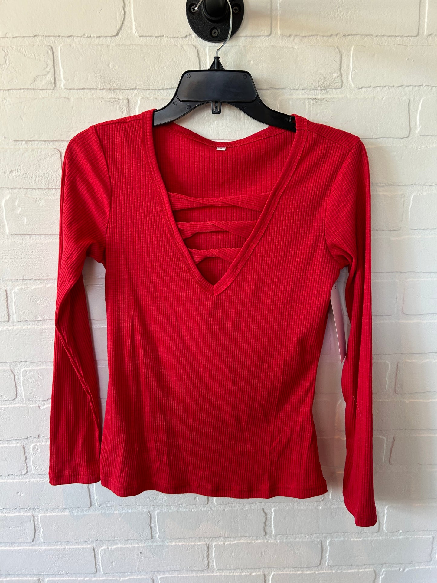 Top Long Sleeve Basic By Cme In Red, Size: S