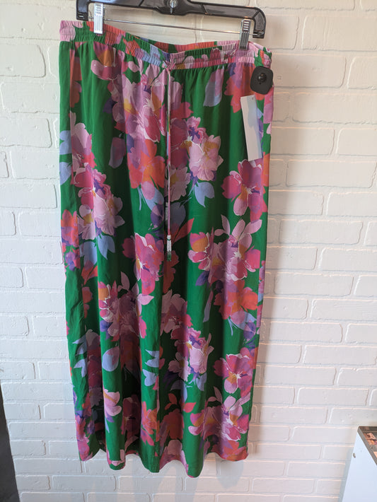 Pants Wide Leg By Johnny Was In Green & Pink, Size: 14