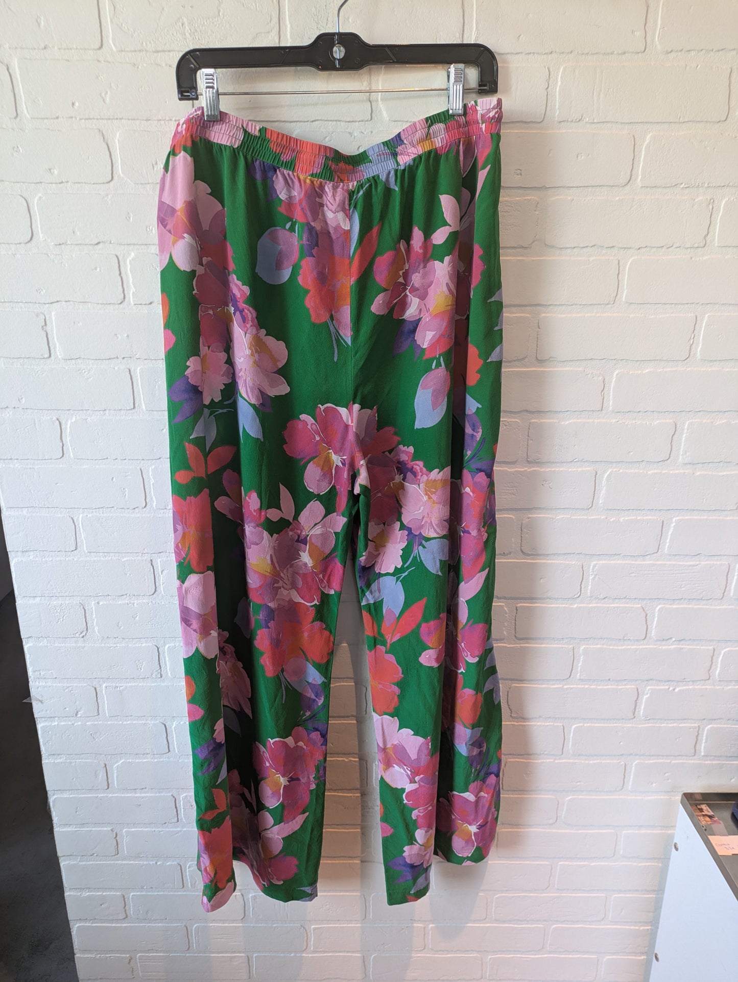 Pants Wide Leg By Johnny Was In Green & Pink, Size: 14