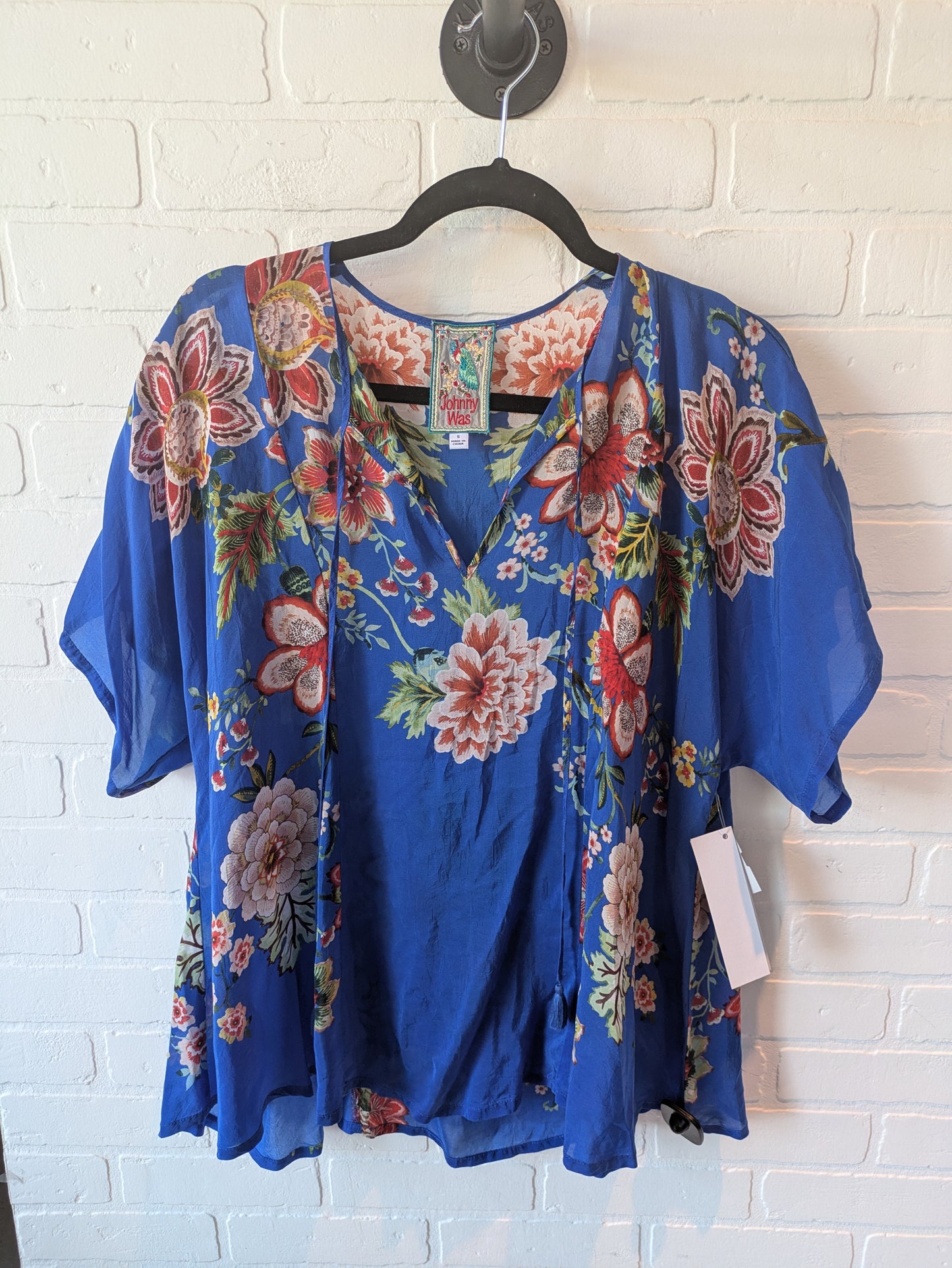 Top Short Sleeve By Johnny Was In Blue, Size: S