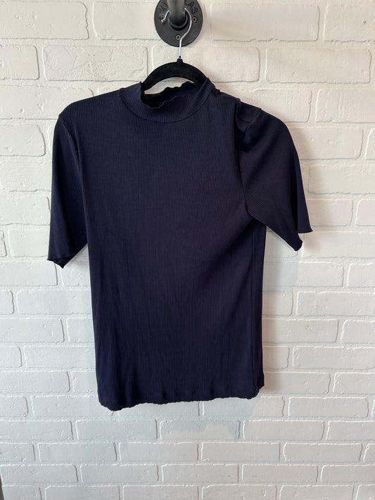 Top Short Sleeve By Ann Taylor In Navy, Size: L