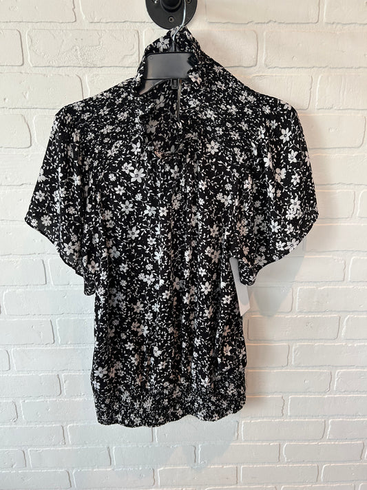 Top Short Sleeve By Ann Taylor In Black & White, Size: M