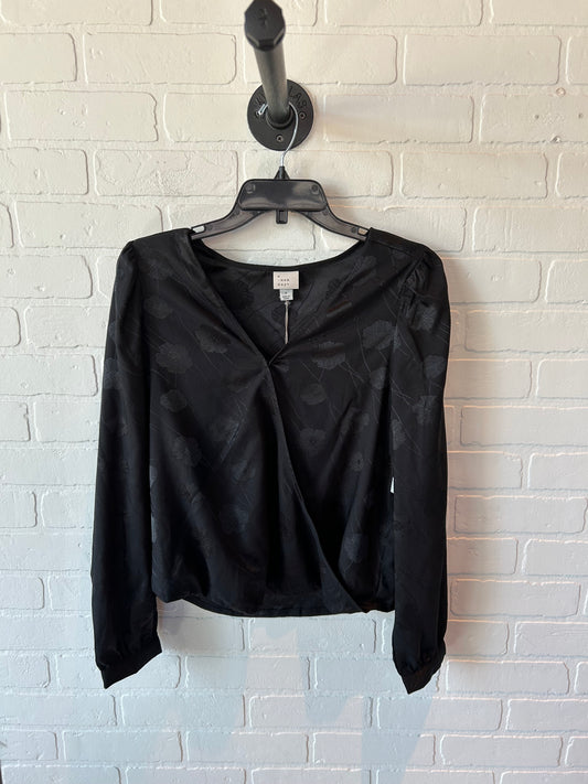 Top Long Sleeve By A New Day In Black, Size: S