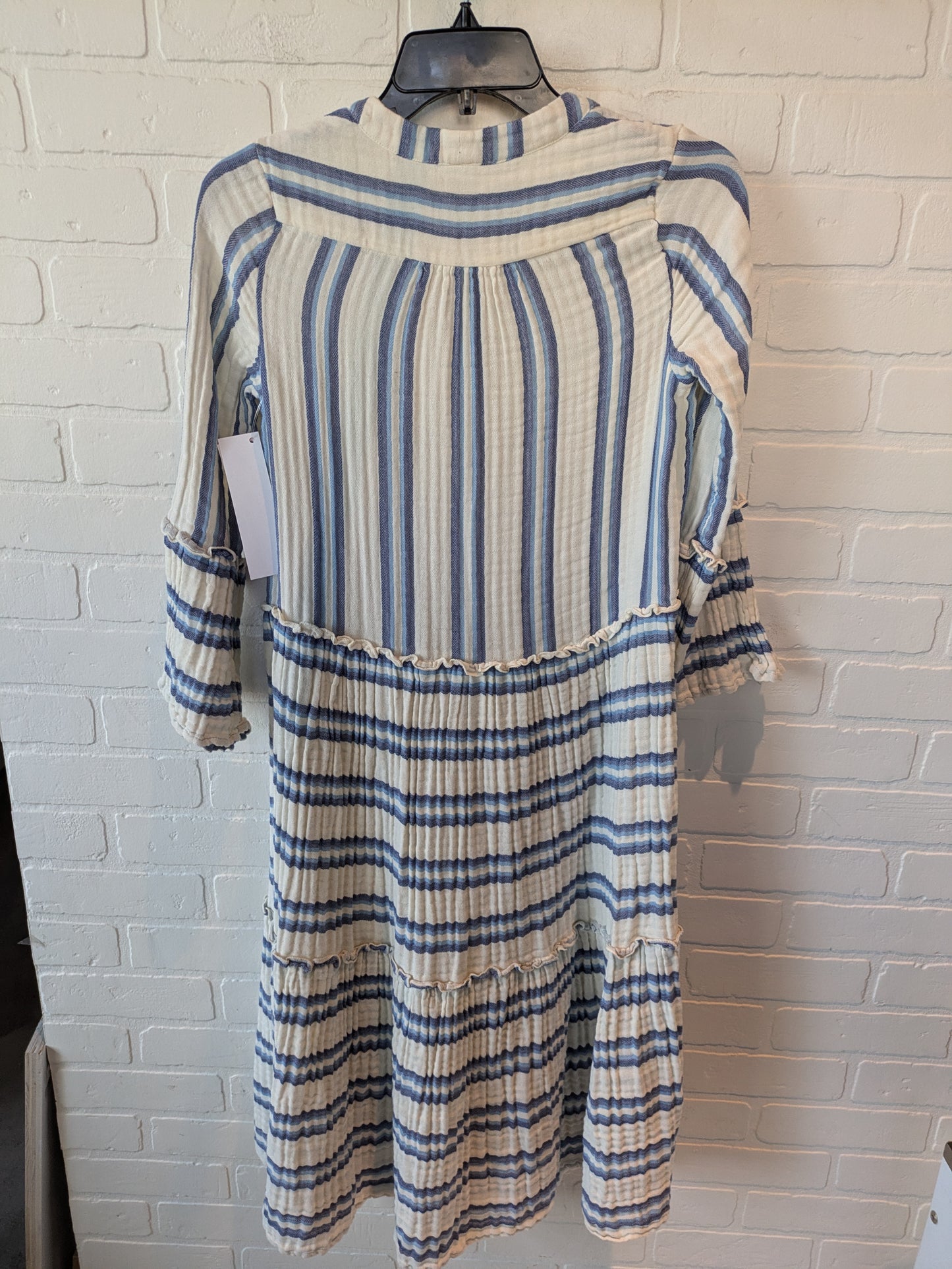 Dress Casual Midi By Faherty In Blue & Cream, Size: Xxs