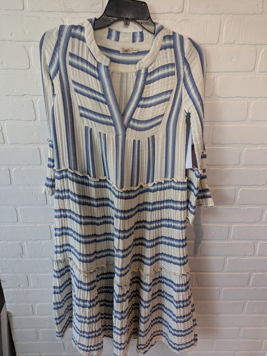 Dress Casual Midi By Faherty In Blue & Cream, Size: Xxs