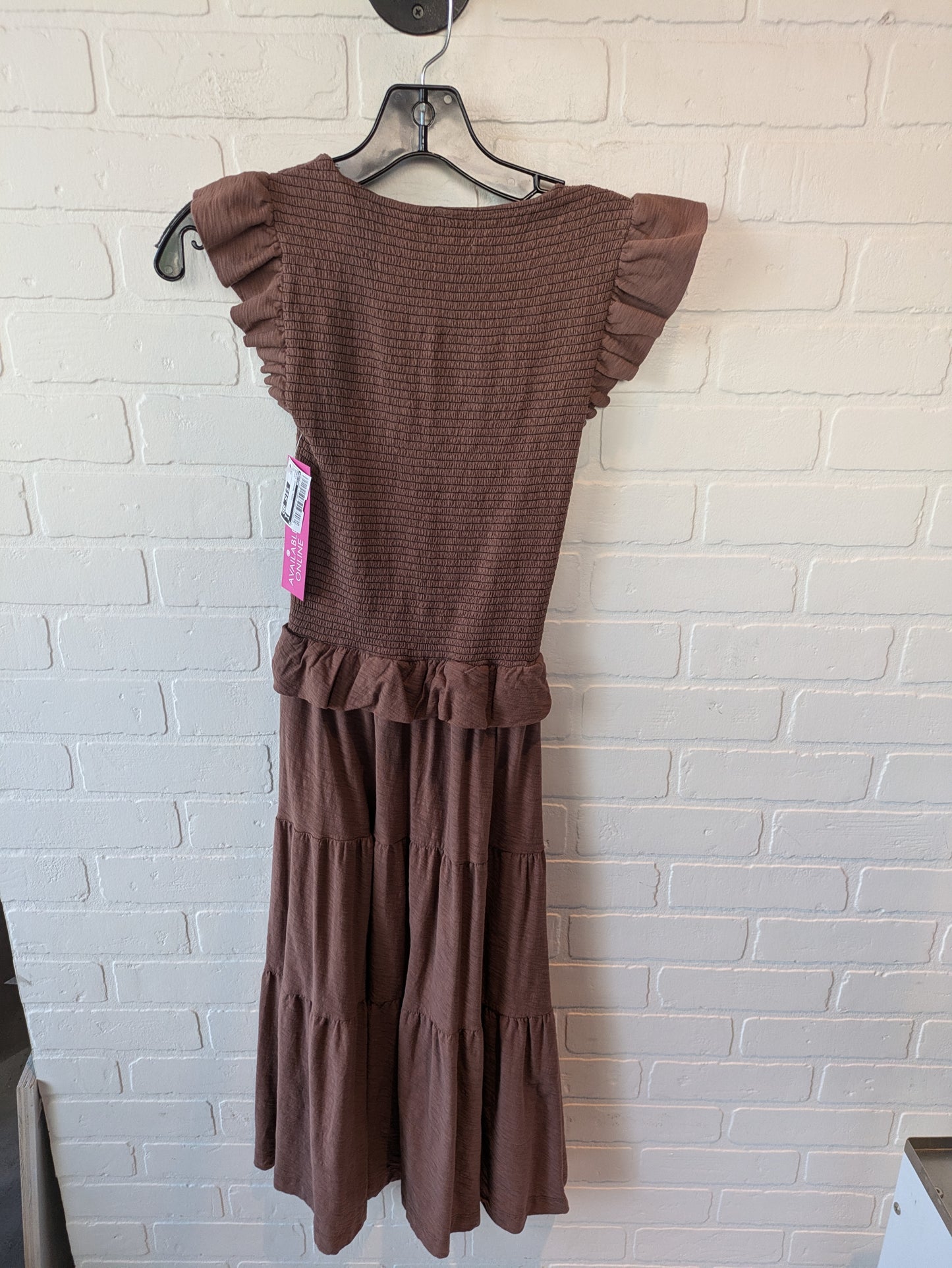 Dress Casual Midi By Nation In Brown, Size: Xs