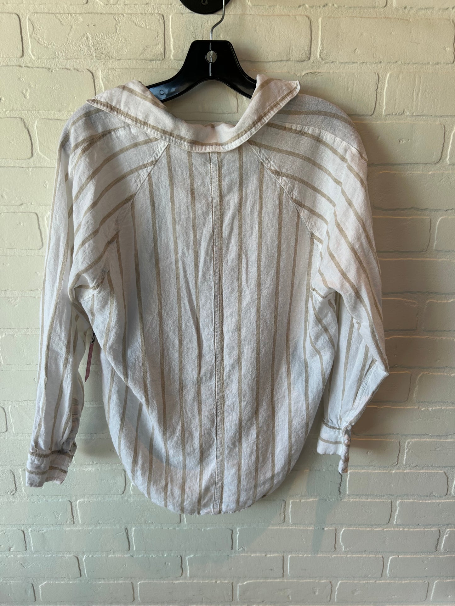 Top Long Sleeve By Z Supply In Tan & White, Size: Xs