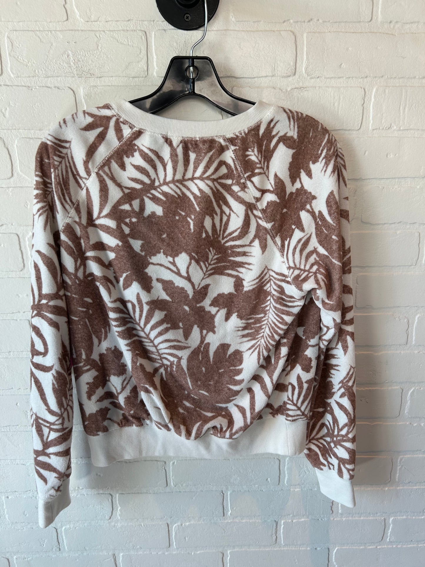 Top Long Sleeve By Evereve In Brown & Cream, Size: Xs