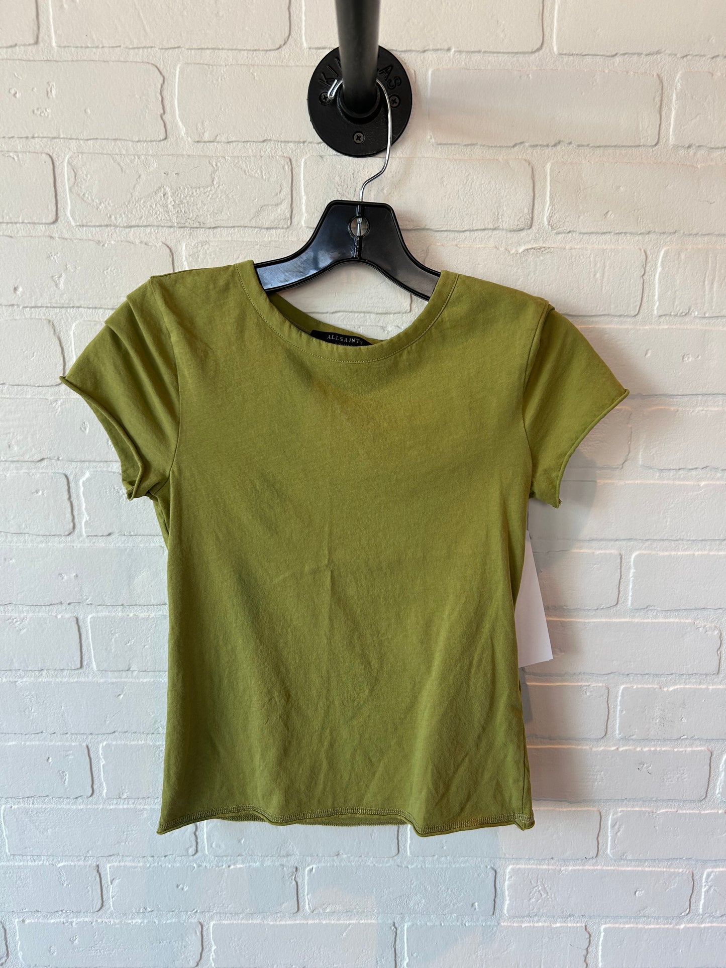 Top Short Sleeve Designer By All Saints In Green, Size: Xs