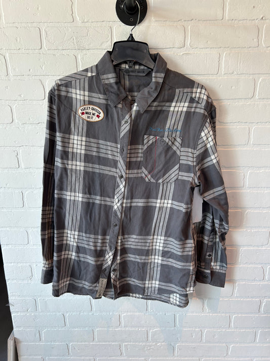 Top Long Sleeve By Harley Davidson In Grey, Size: L