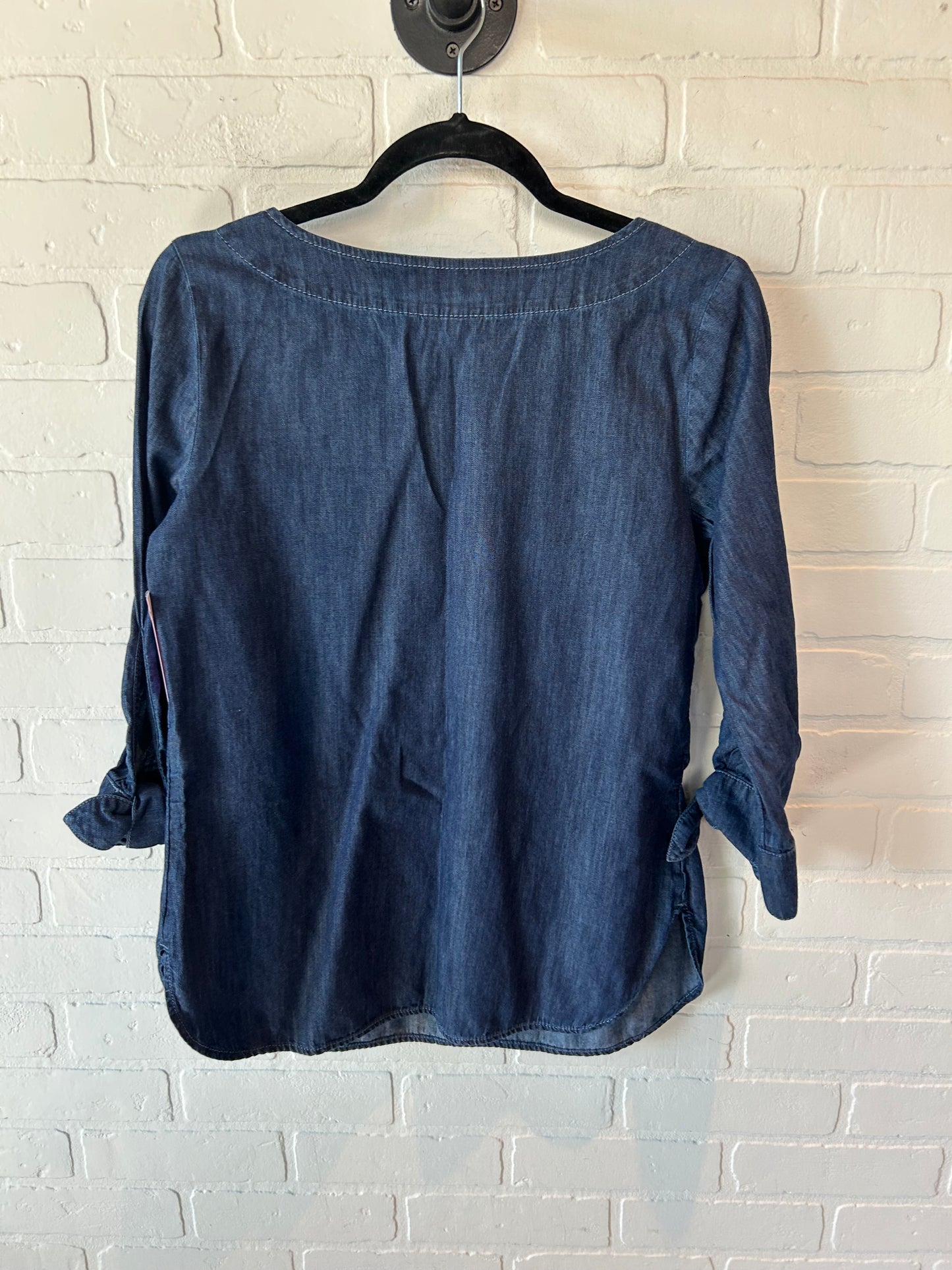 Top 3/4 Sleeve By Talbots In Blue Denim, Size: Xs