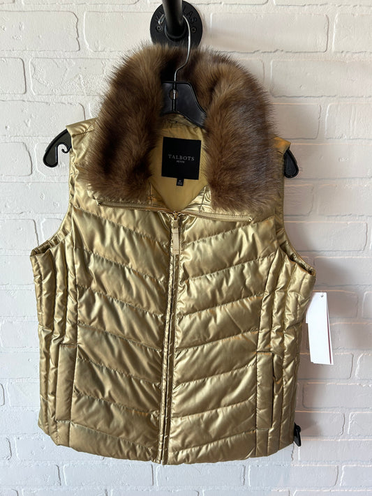 Vest Puffer & Quilted By Talbots In Gold, Size: M