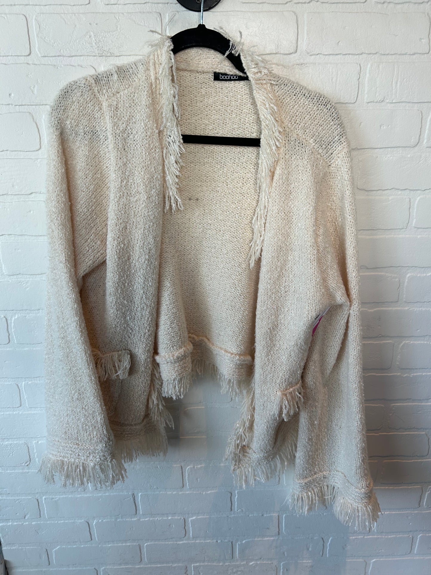 Sweater Cardigan By Boohoo Boutique In Cream, Size: M