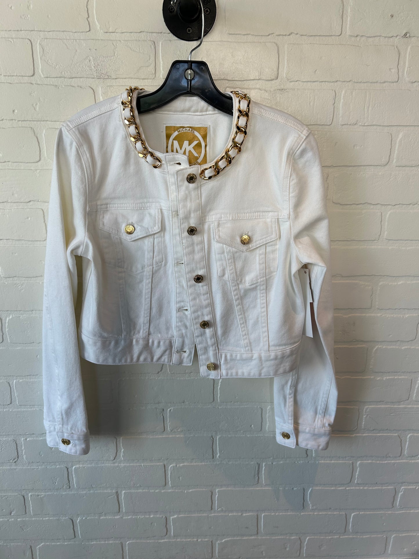 Jacket Denim By Michael By Michael Kors In White, Size: S