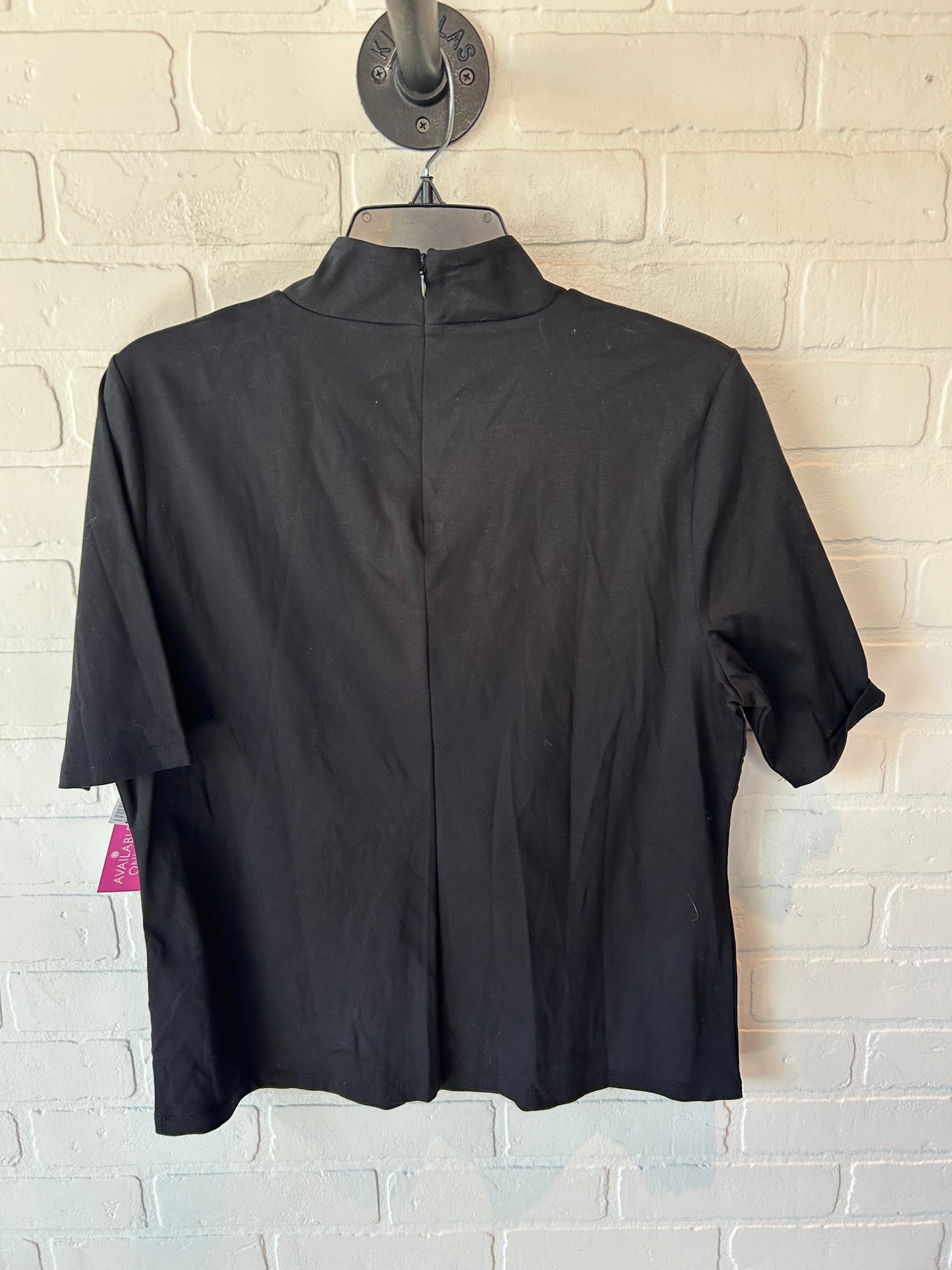 Top Short Sleeve By Talbots In Black, Size: L