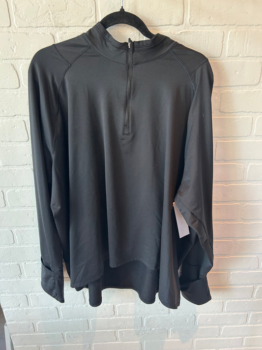 Athletic Top Long Sleeve Collar By Athleta In Black, Size: 3x