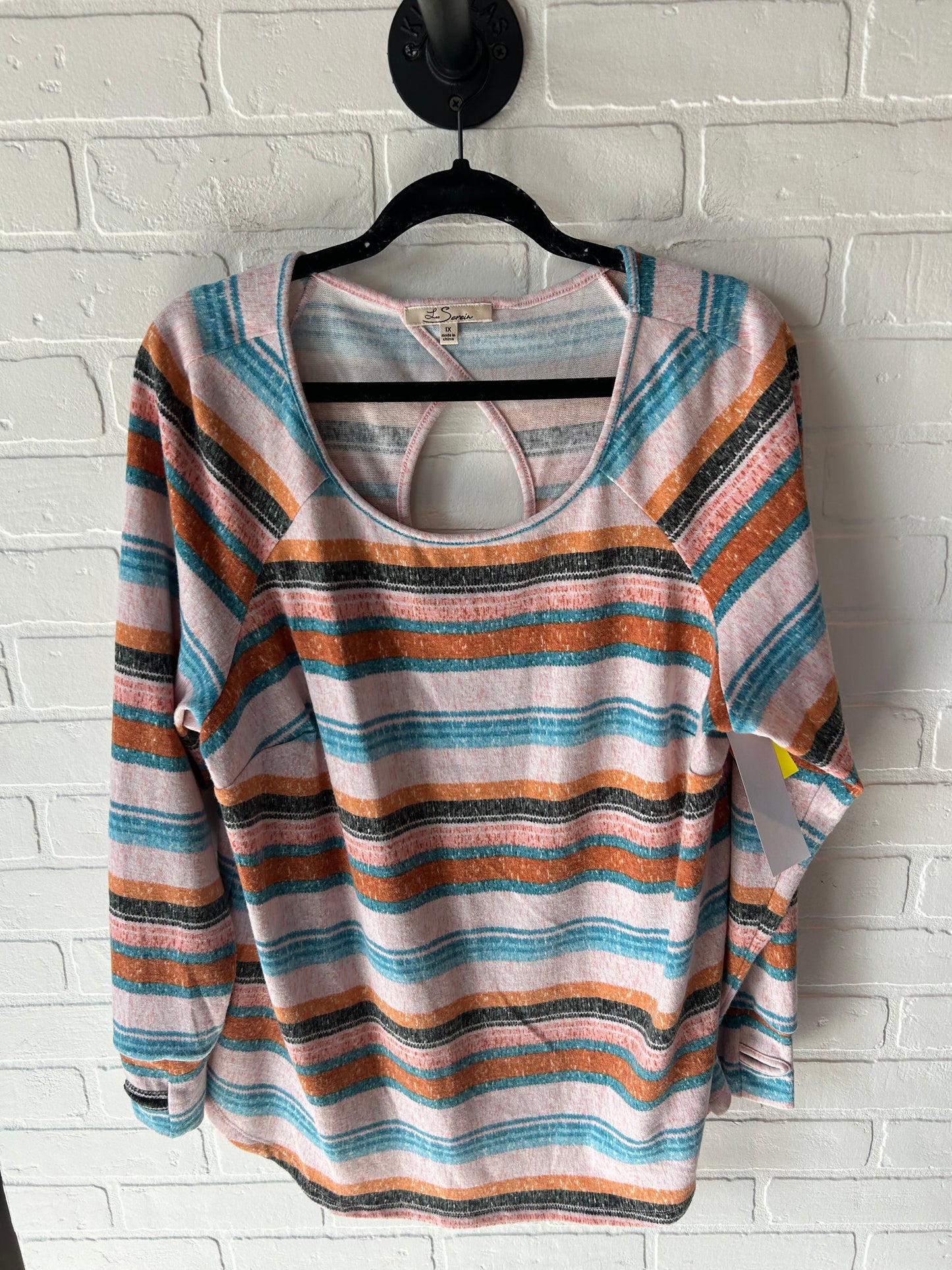 Top Long Sleeve By Clothes Mentor In Striped Pattern, Size: 1x