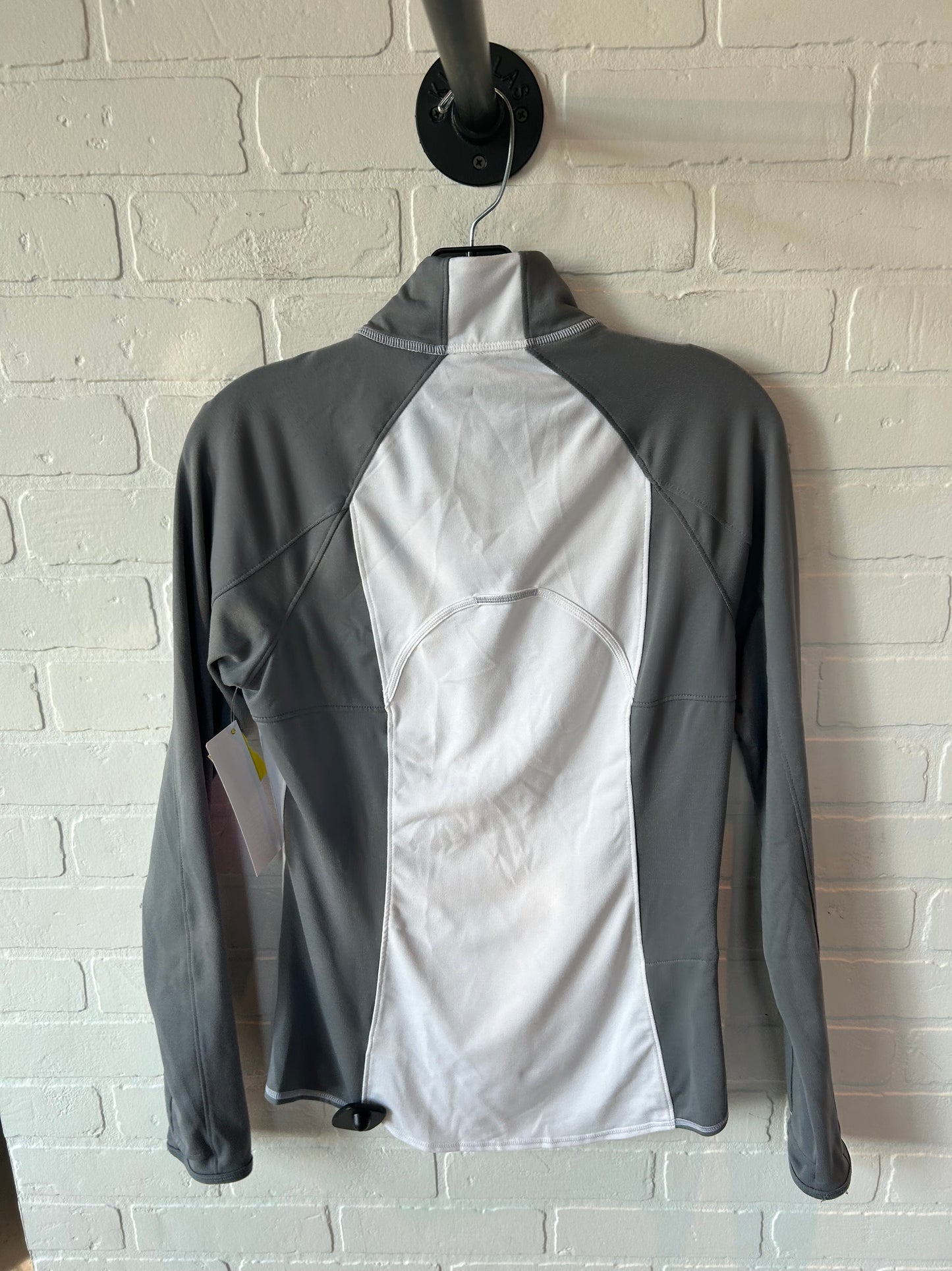 Athletic Top Long Sleeve Crewneck By Athleta In Grey & White, Size: S