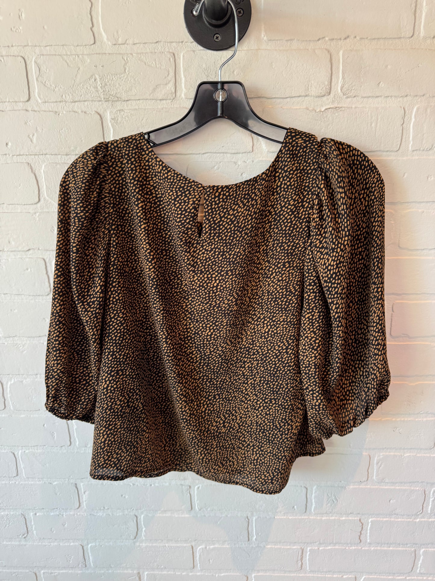 Top 3/4 Sleeve By Bb Dakota In Black & Tan, Size: M