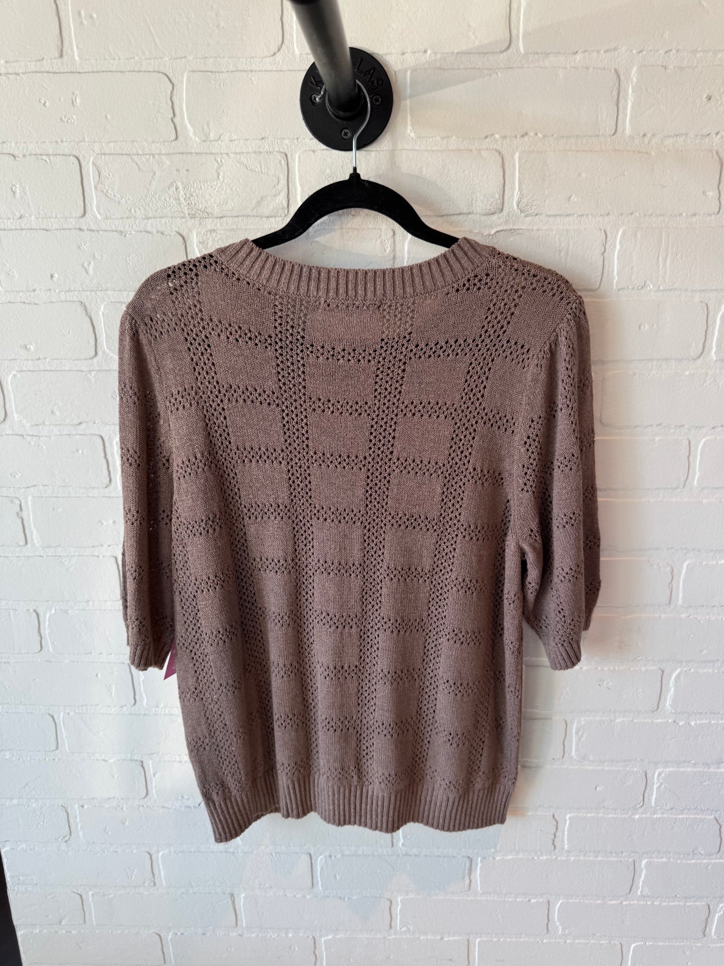 Sweater Short Sleeve By Cme In Brown, Size: Xl