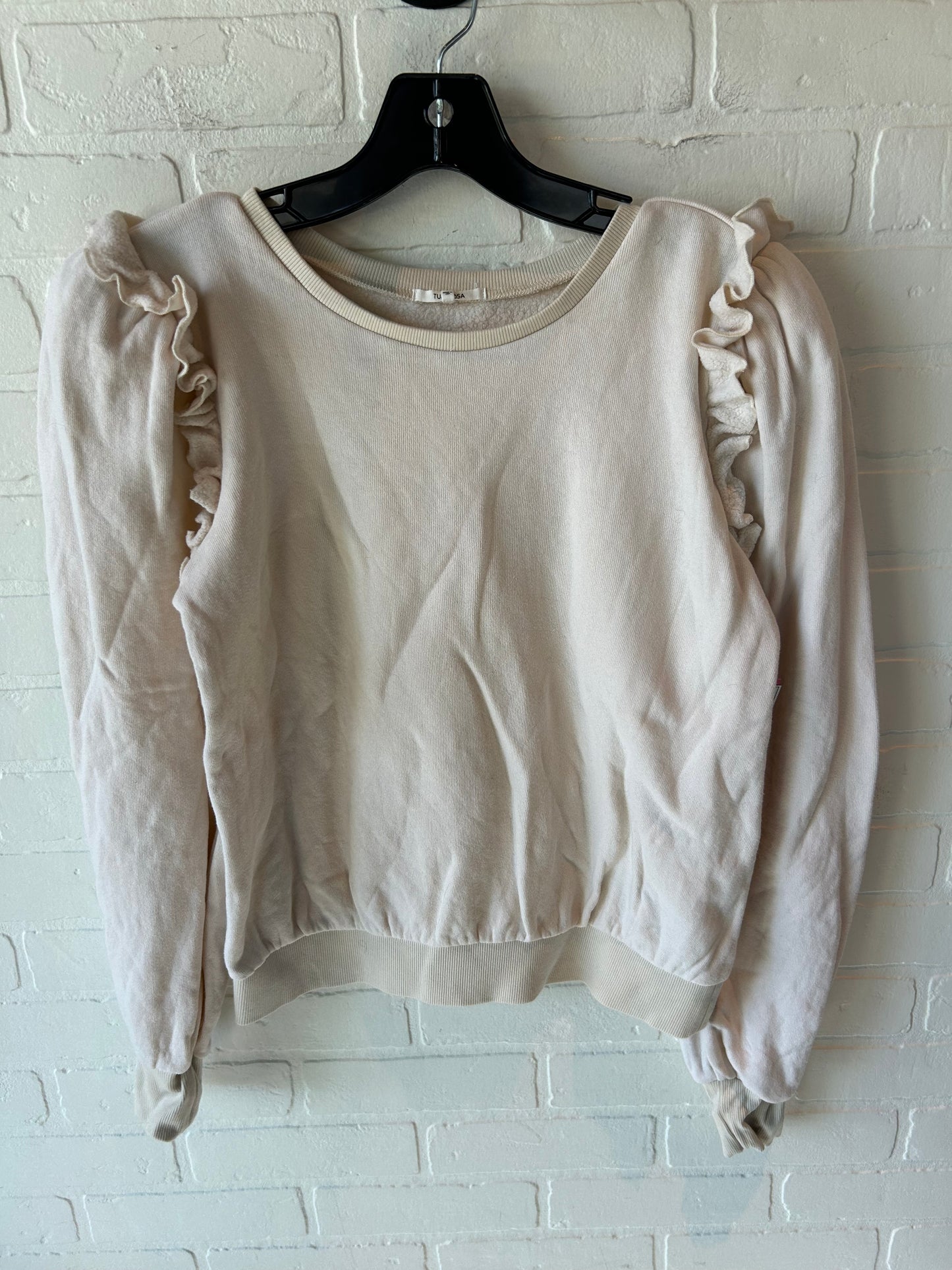 Top Long Sleeve By Tularosa In Cream, Size: S