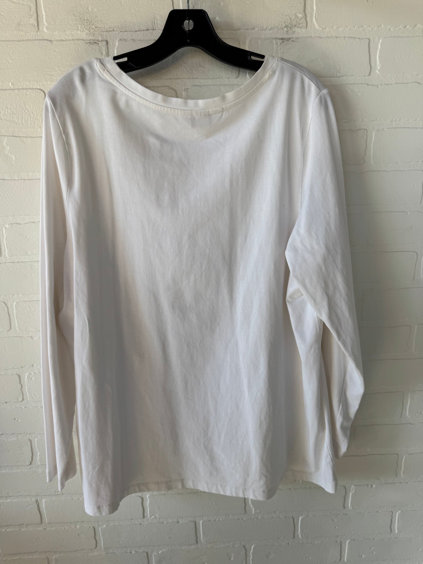 Top Long Sleeve By Cj Banks In White, Size: 1x