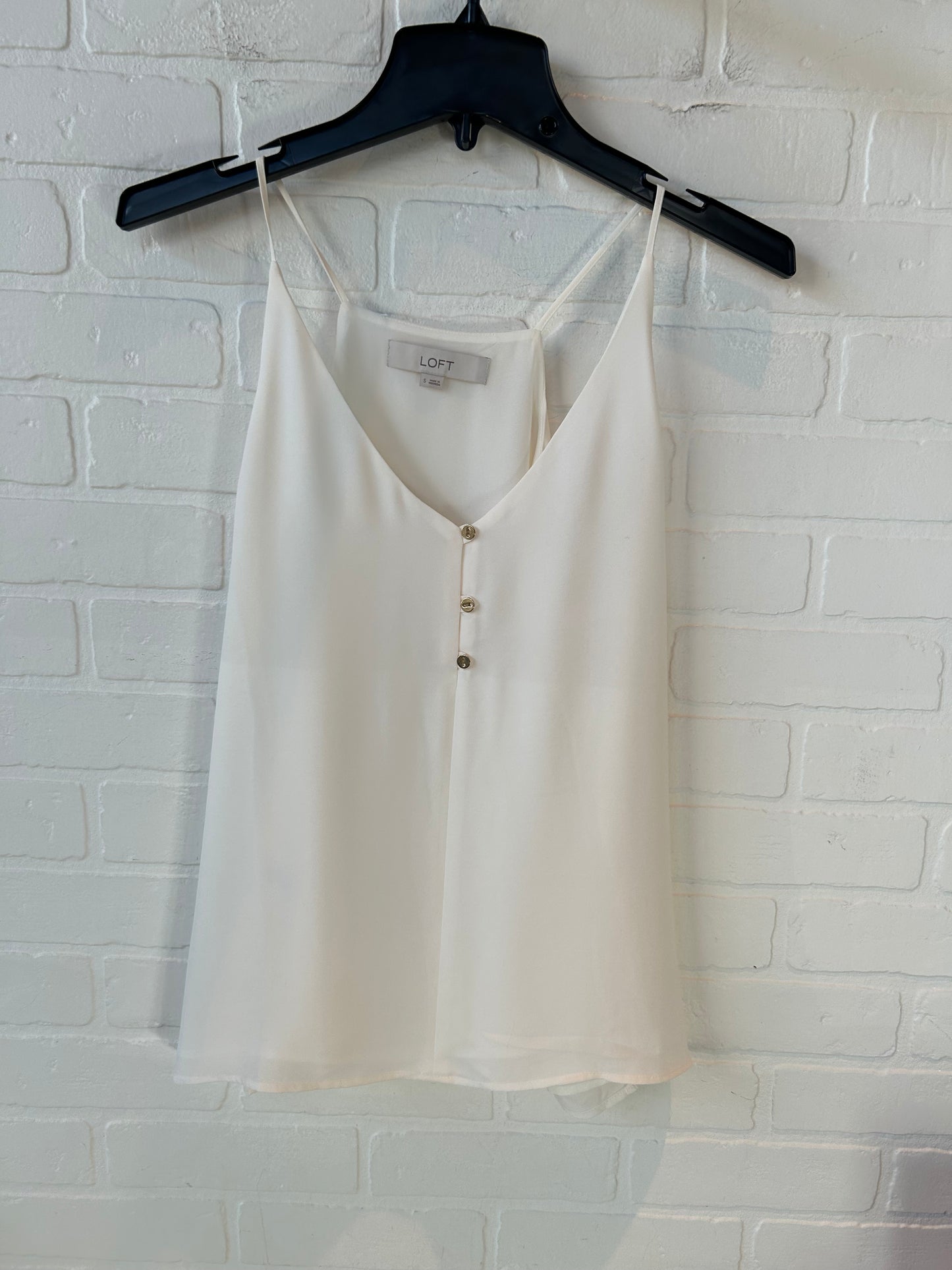 Top Sleeveless By Loft In Cream, Size: S