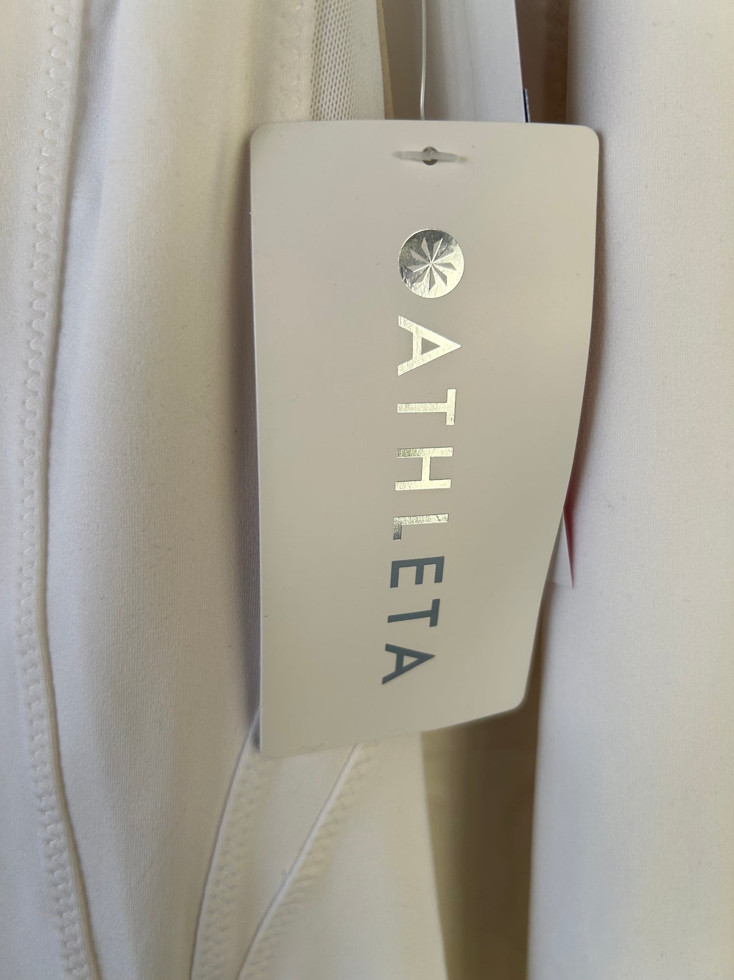 Athletic Top Long Sleeve Collar By Athleta In White, Size: Xs