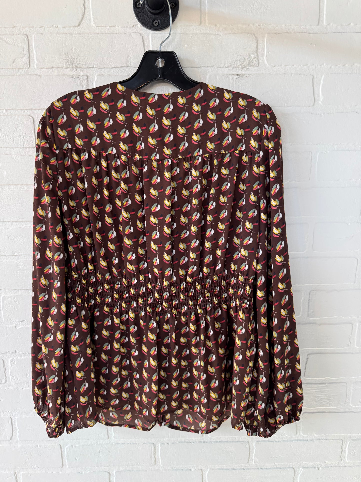 Top Long Sleeve By Pleione In Brown, Size: M