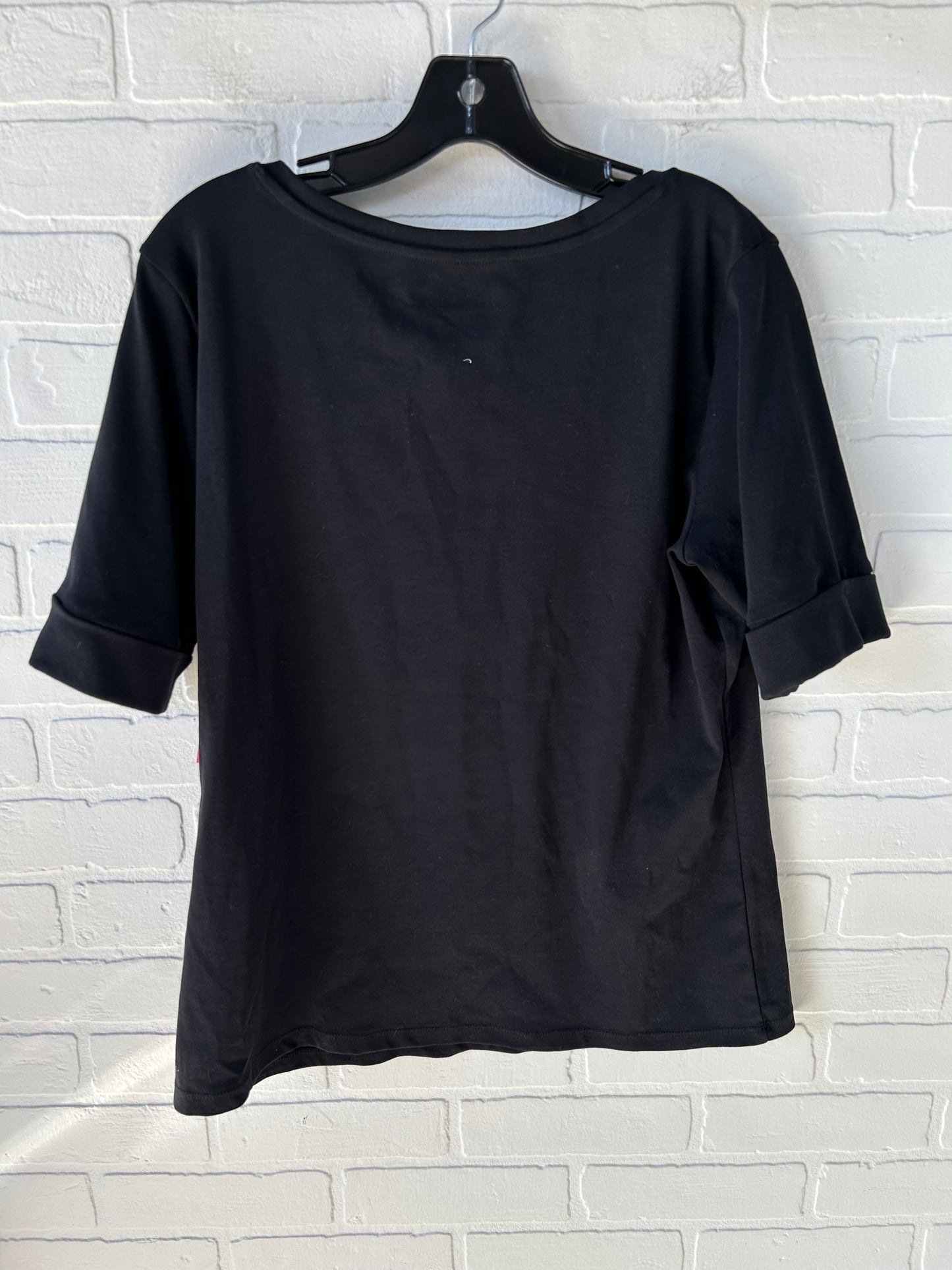 Top Short Sleeve By Ellen Tracy In Black, Size: L