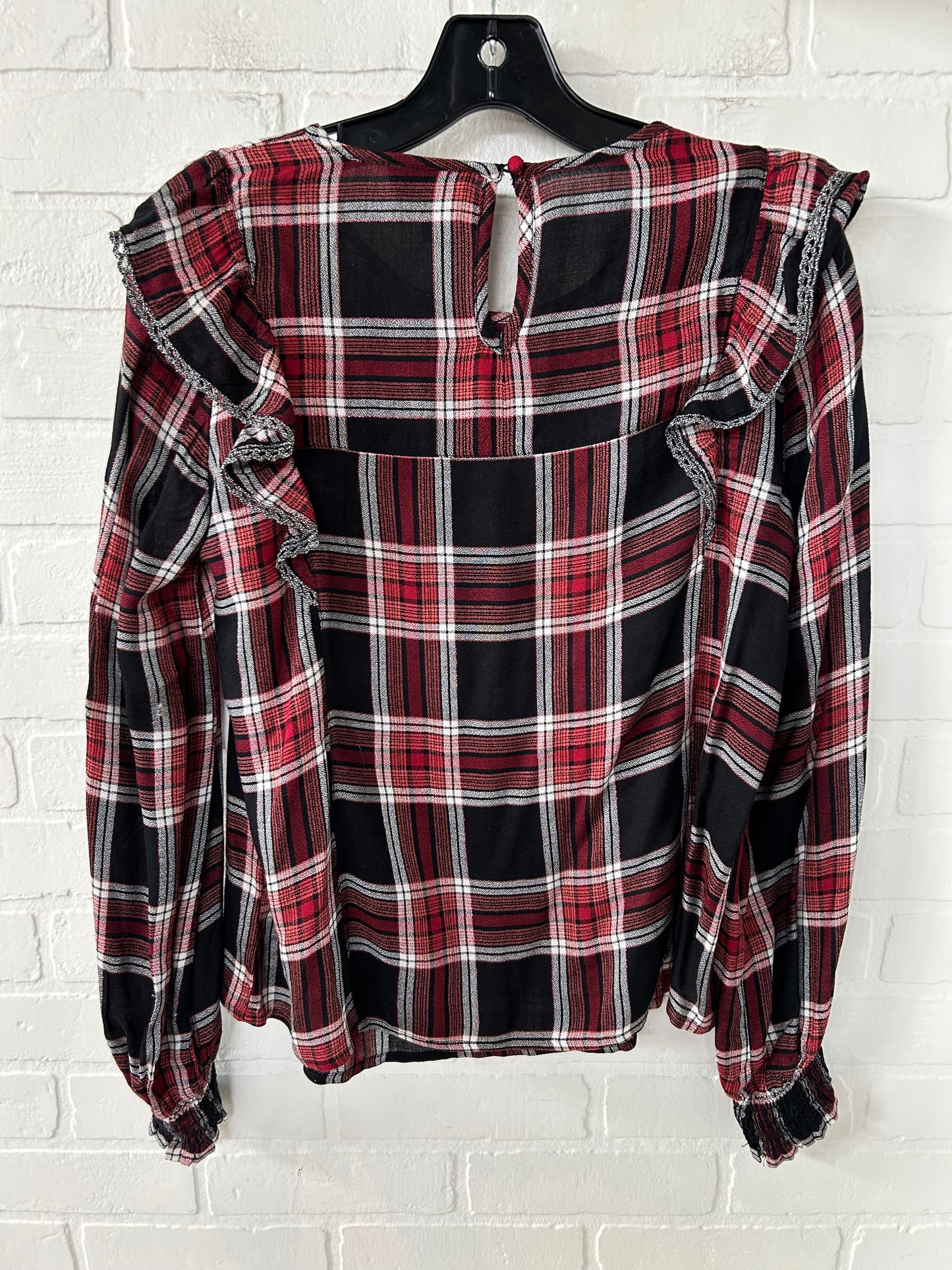 Top Long Sleeve By Jessica Simpson In Black & Red, Size: S