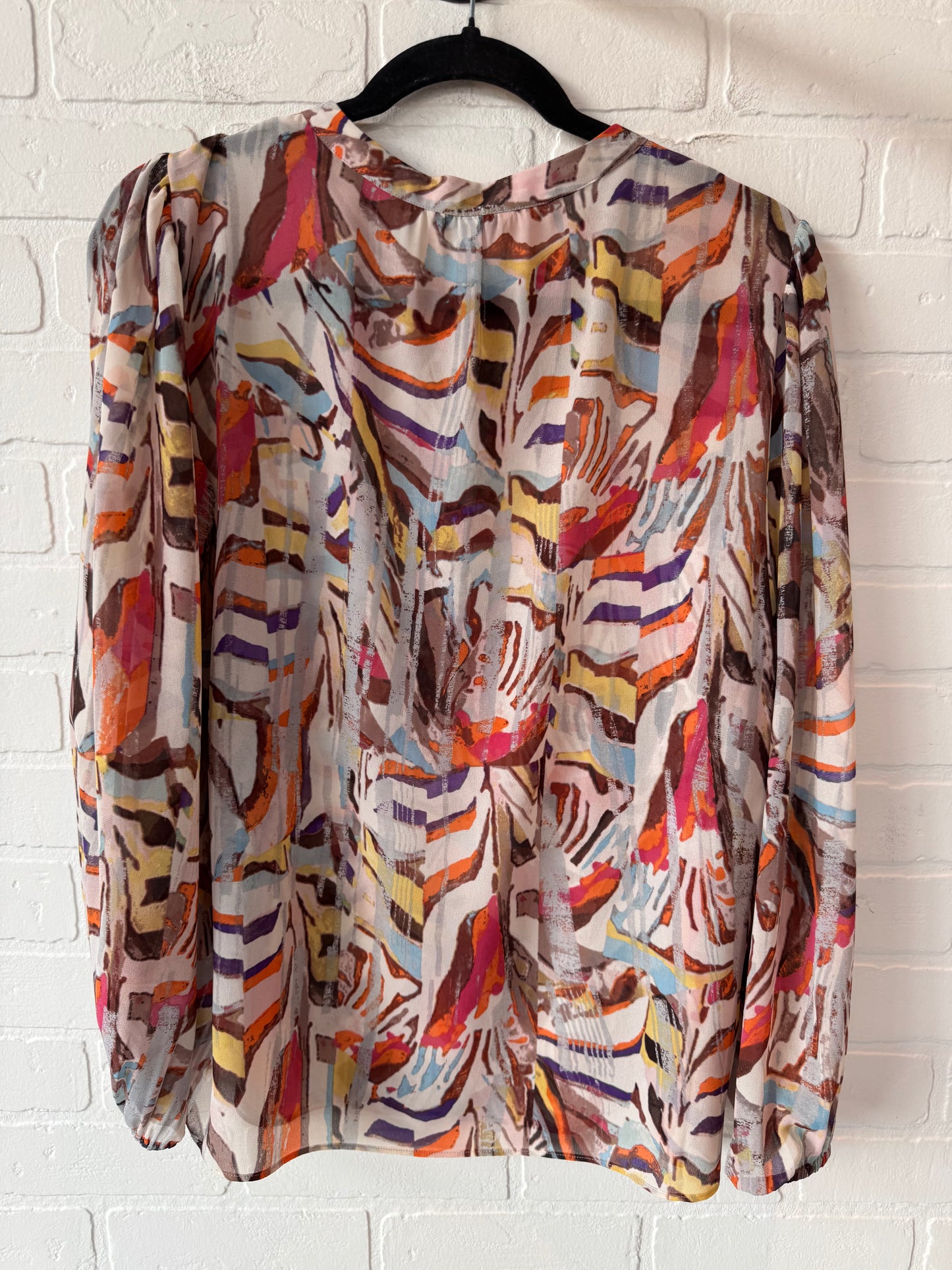 Top Long Sleeve By Nic + Zoe In Multi-colored, Size: M