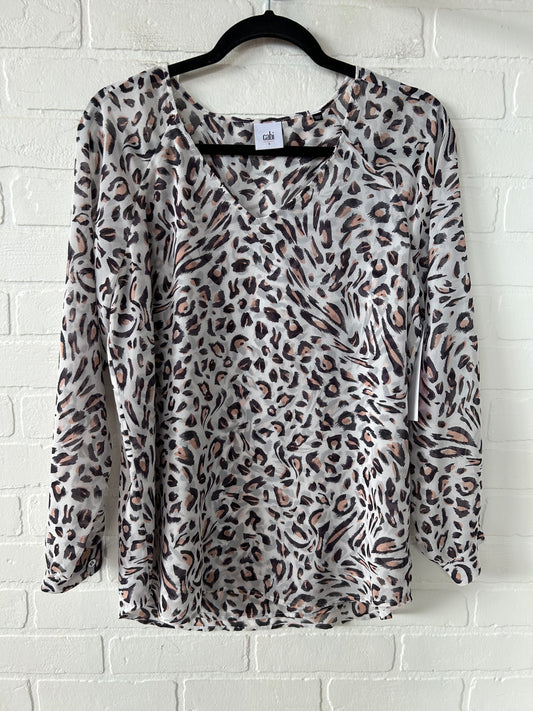 Top Long Sleeve By Cabi In Animal Print, Size: S