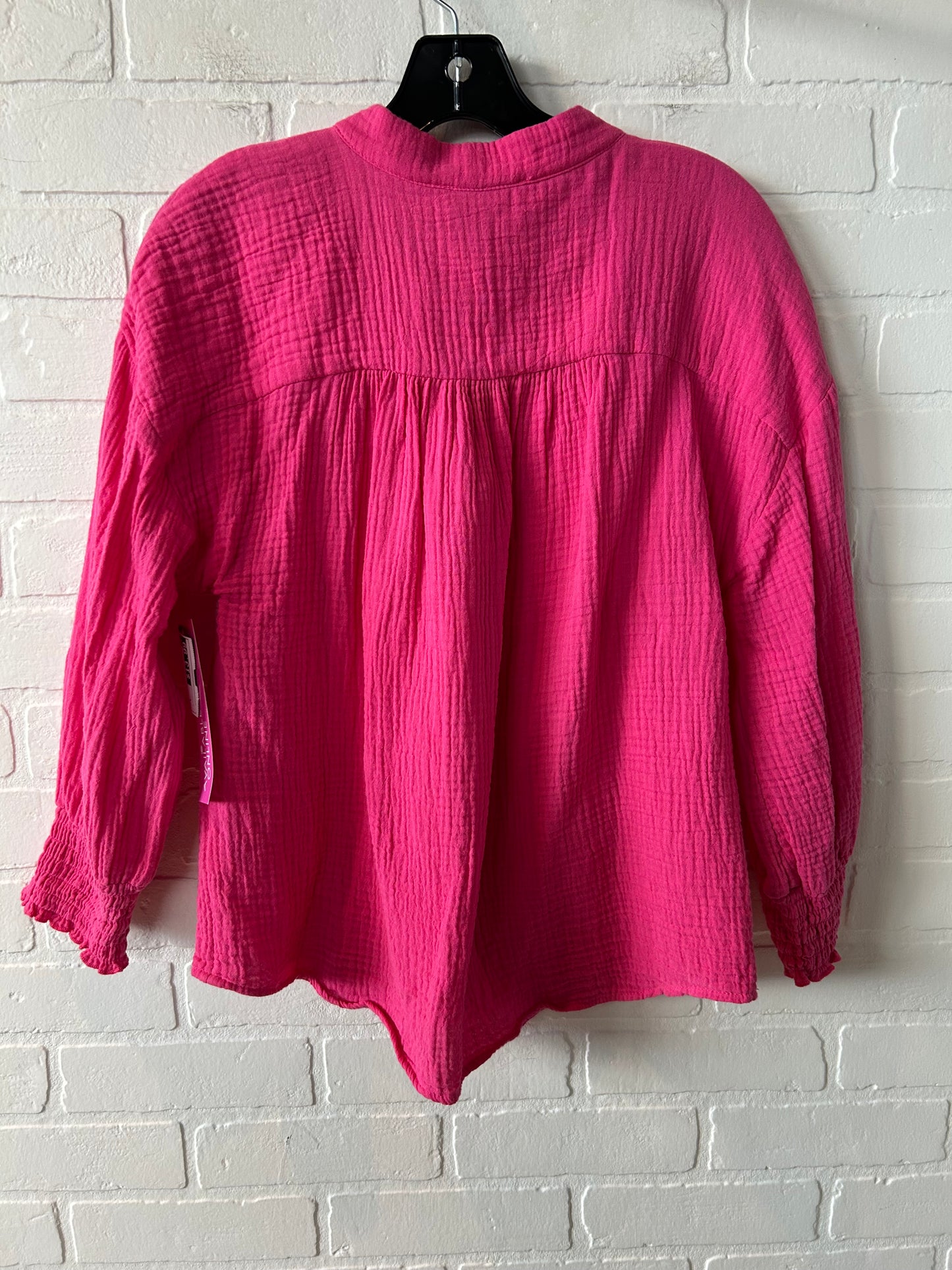 Top Long Sleeve By Evereve In Pink, Size: S