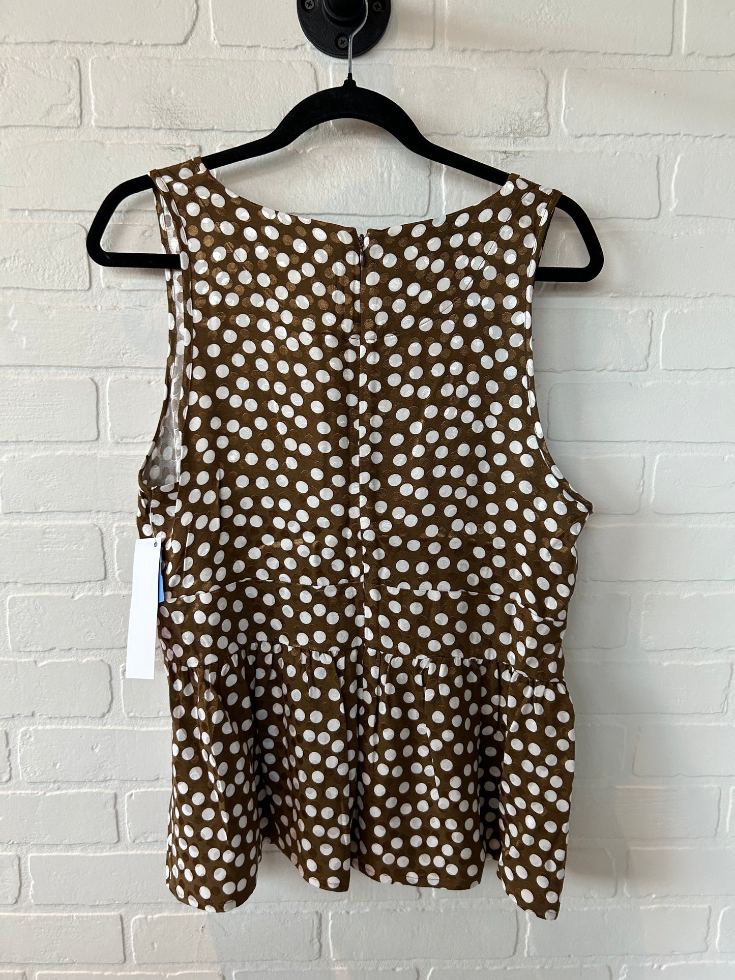 Top Sleeveless By J. Crew In Brown & White, Size: M