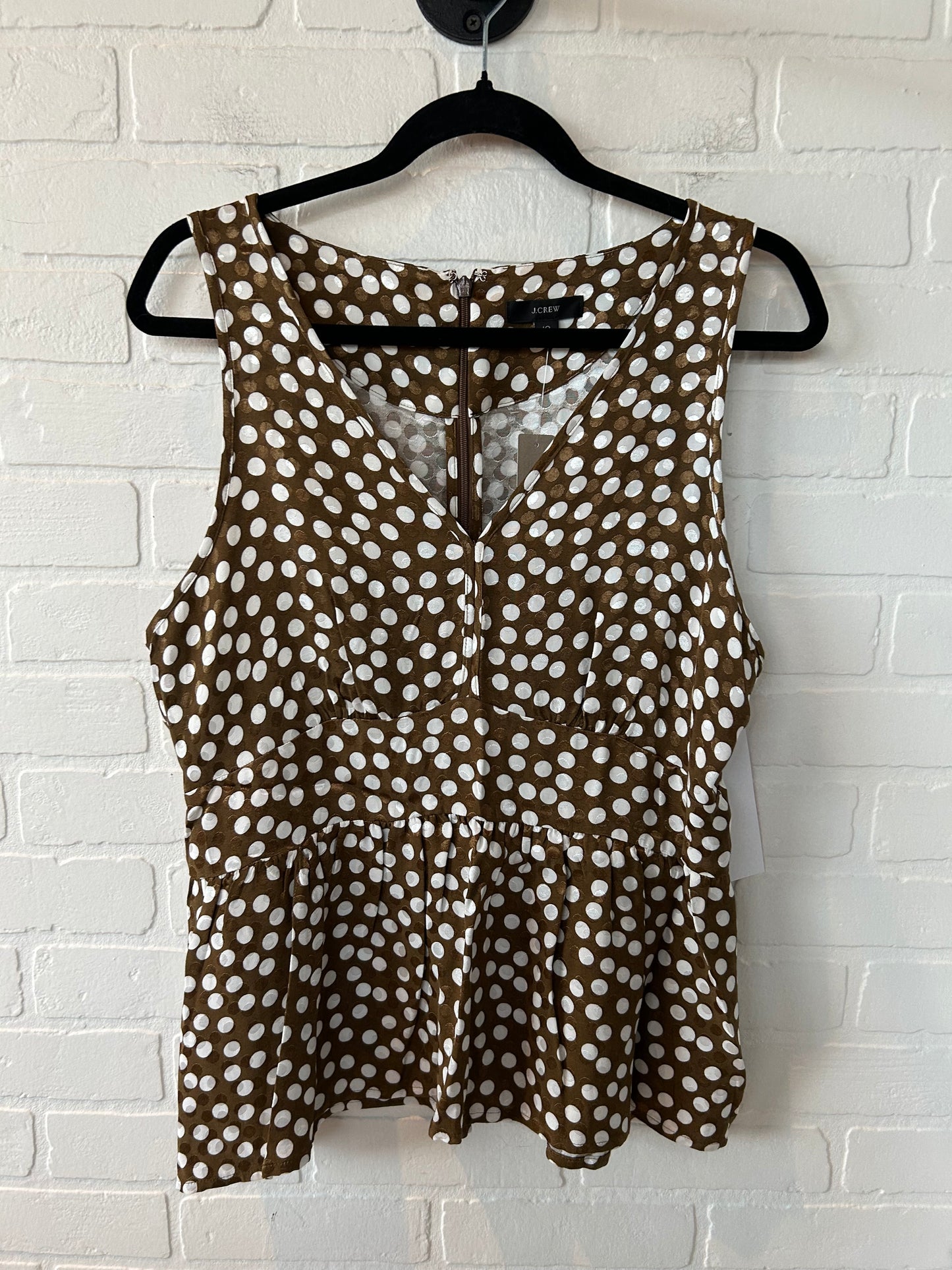 Top Sleeveless By J. Crew In Brown & White, Size: M