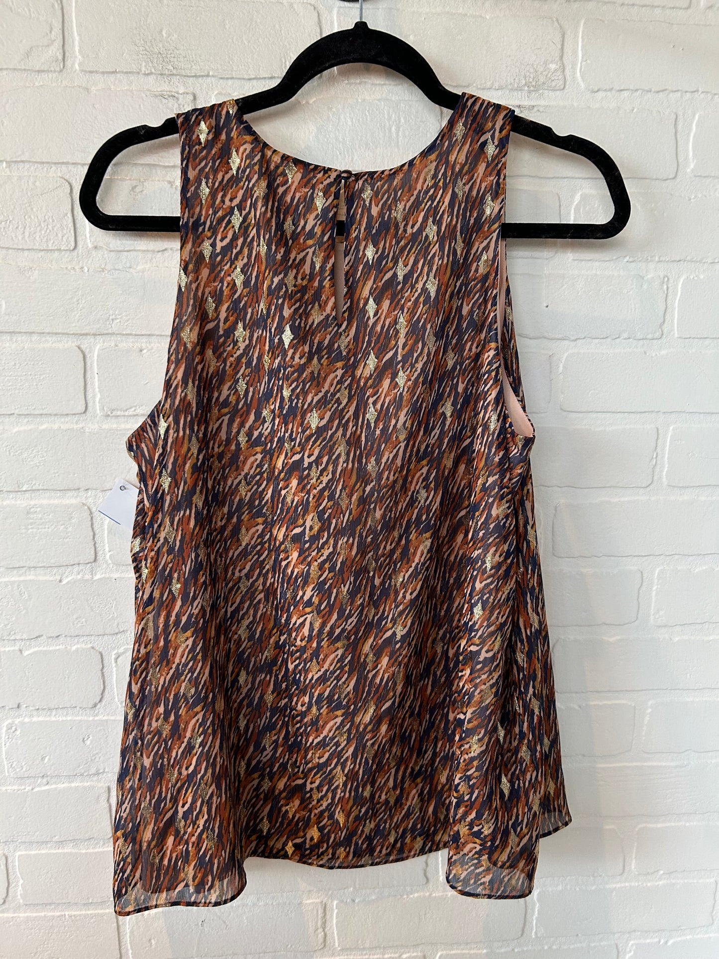 Top Sleeveless By Vince Camuto In Blue & Gold, Size: L