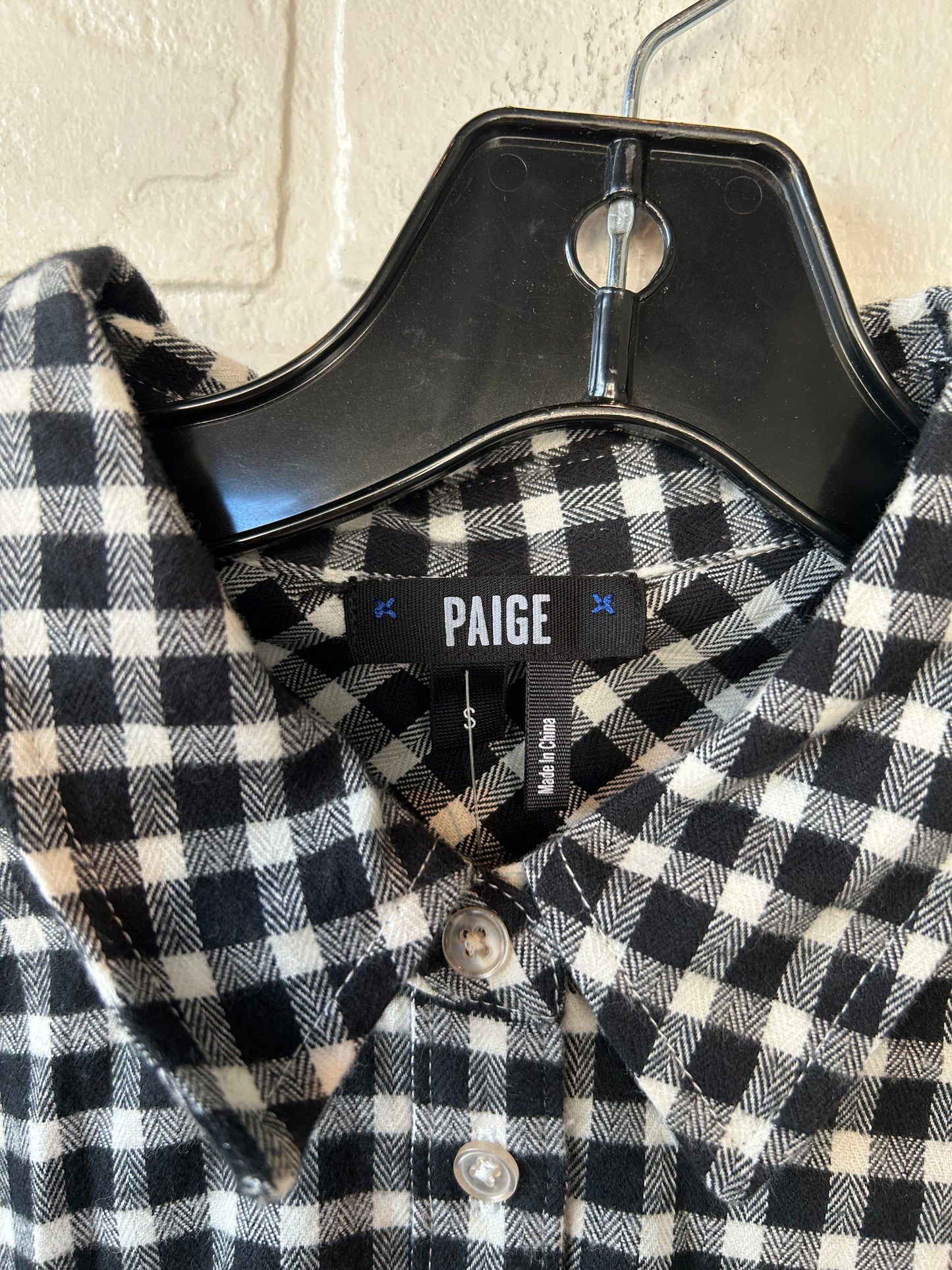 Top Long Sleeve By Paige In Black & White, Size: S