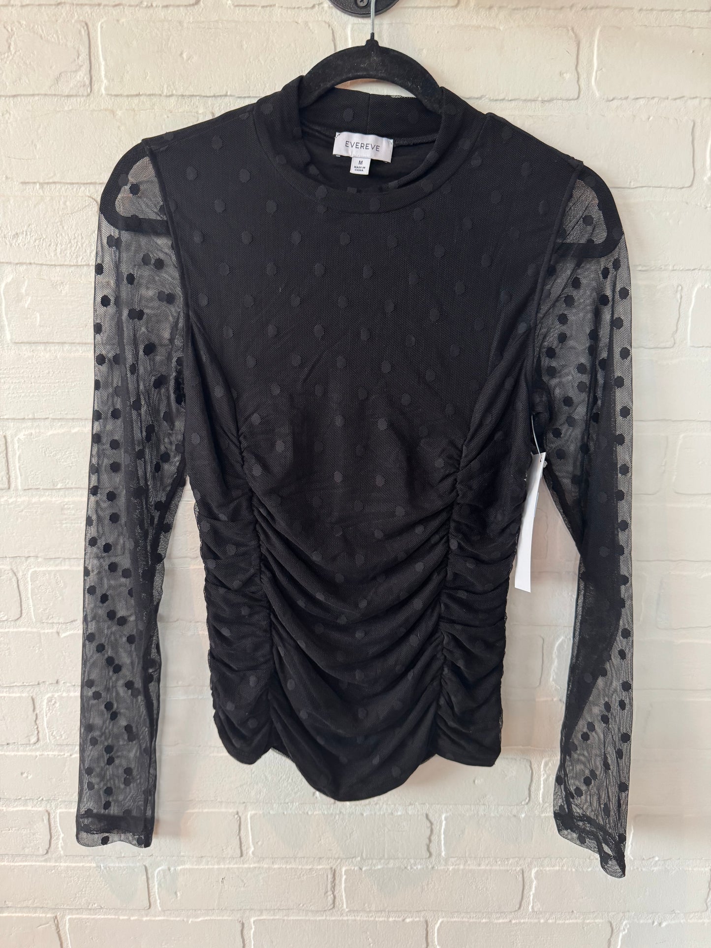 Top Long Sleeve By Evereve In Black, Size: M