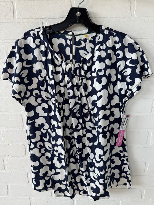 Top Short Sleeve By Boden In Blue & White, Size: M