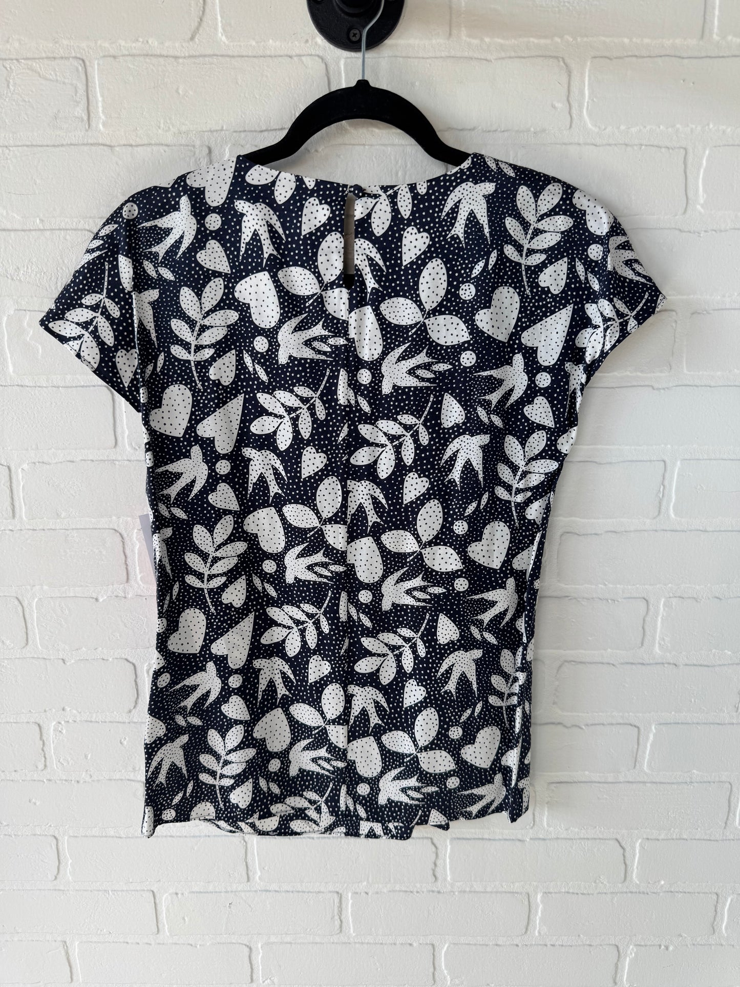 Top Short Sleeve By Boden In Blue & White, Size: S