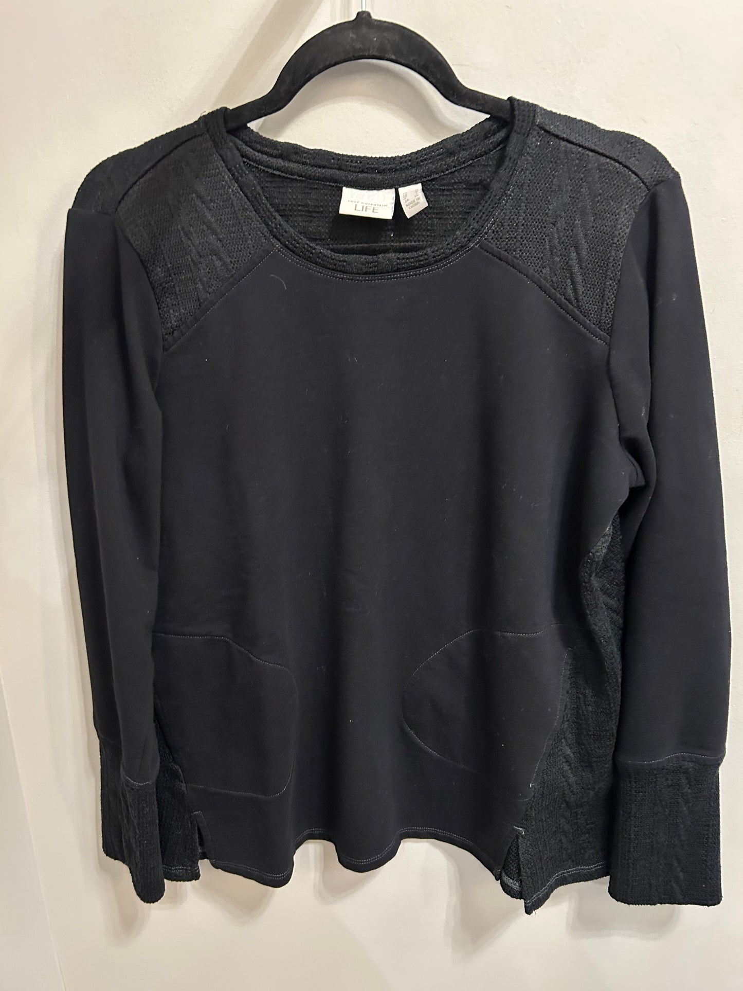 Top Long Sleeve By Logo In Black, Size: M