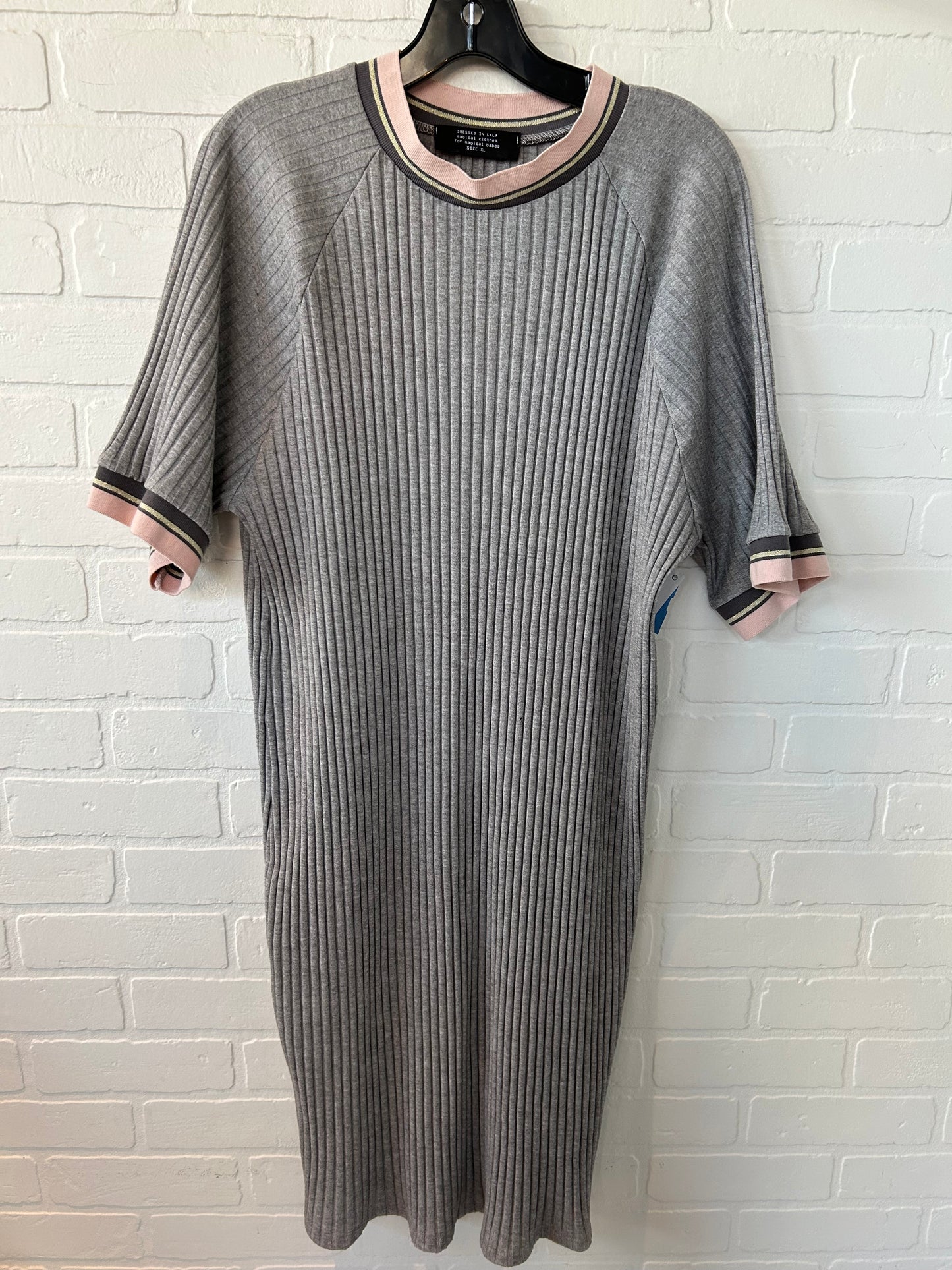 Dress Casual Midi By dressed in lala In Grey, Size: Xl