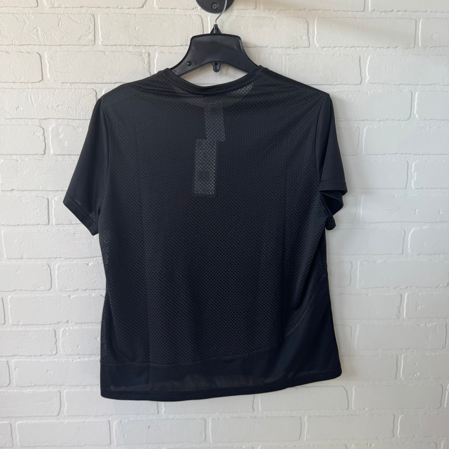 Athletic Top Short Sleeve By Reebok In Black, Size: L