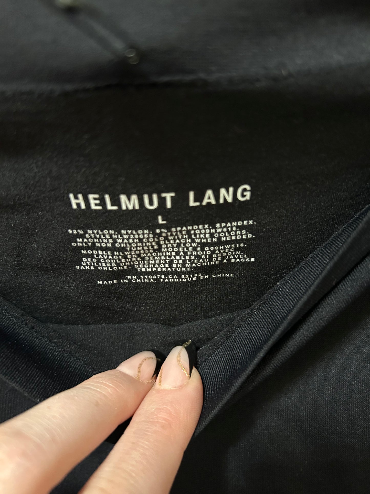 Top Long Sleeve By Helmut Lang In Black, Size: L